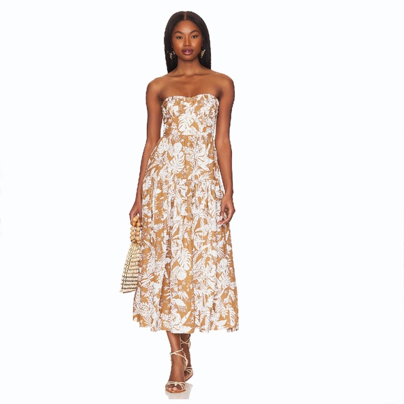 Shona Joy Kiana Strapless Rouched Midi Dress size S - Picture 6 of 11